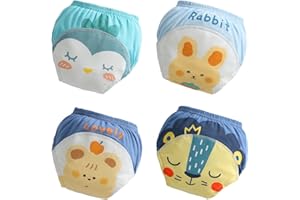 USBETTAS Potty Training Underwear Absorbent Toddler Training Pants for Boys and Girls, Girl Training Underwear, 100% Cotton Reusable Pee Pants 3T-4T