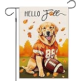 Balgardekor Football Fall Golden Retriever Garden Flag For Outside Welcome Burlap Flag Fall Decorations Outdoor Dog Thanksgiving Holiday Yard Flag 12×18 Inch Double Sided Autumn Halloween (Football