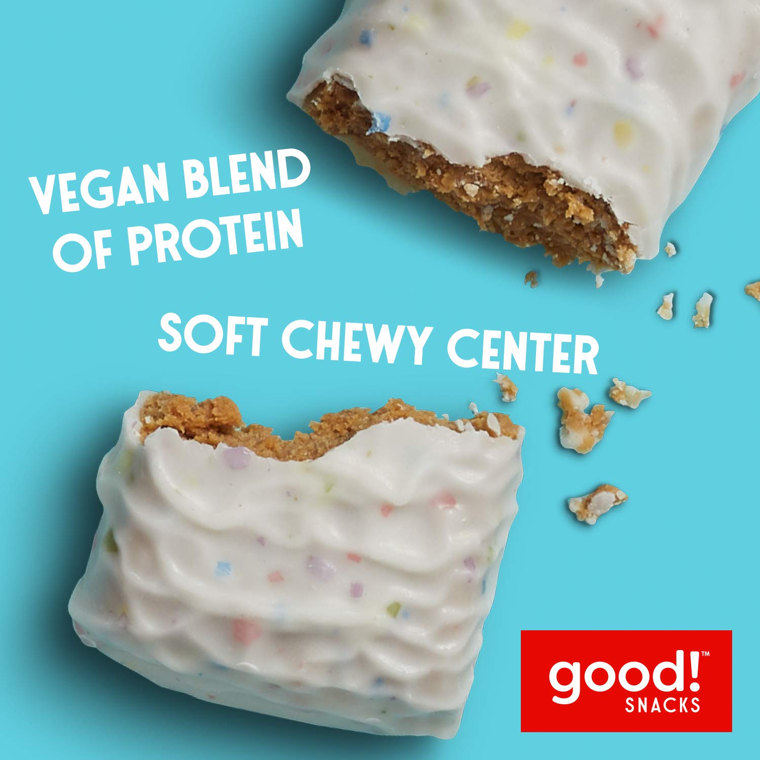 Good Snacks Vegan Birthday Cake Protein Bar Gluten Free Plant Based Low Sugar Kosher Soy Free Non Gmo 15g Protein 12 Bars Amazon Com Grocery Gourmet Food