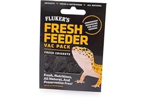 Fluker's Fresh Feeder Vac Pack Crickets, All Natural and Preservative Free, Great for Insect Eating Reptiles, Birds, or Small Animals, 0.7 oz