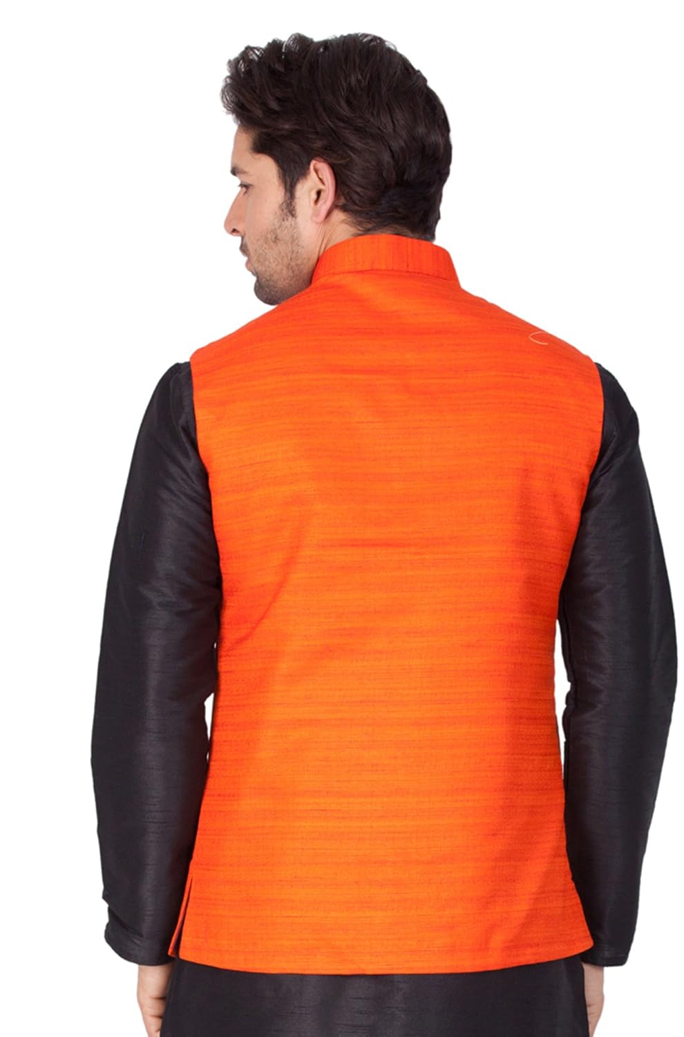 vastramay mens cotton blend nehru jackets (orange_vasmj002or)