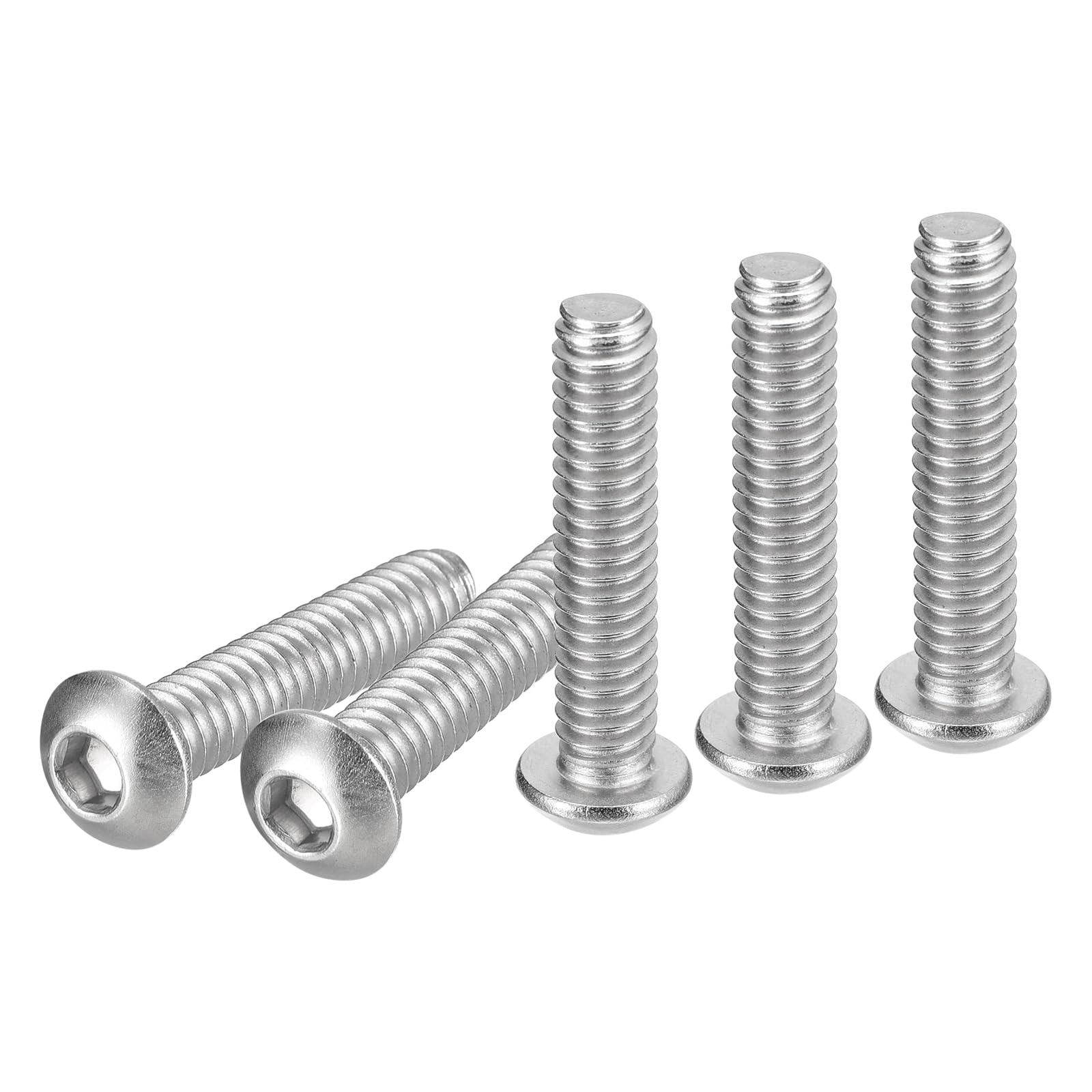 DTGN 1/4-20x1-1/4" Button Head Socket Cap Screws - 25Pack - Good for Machine - 304 Stainless Steel 18/8 - Hex Drive Full Thread UNC Fasteners — image 1