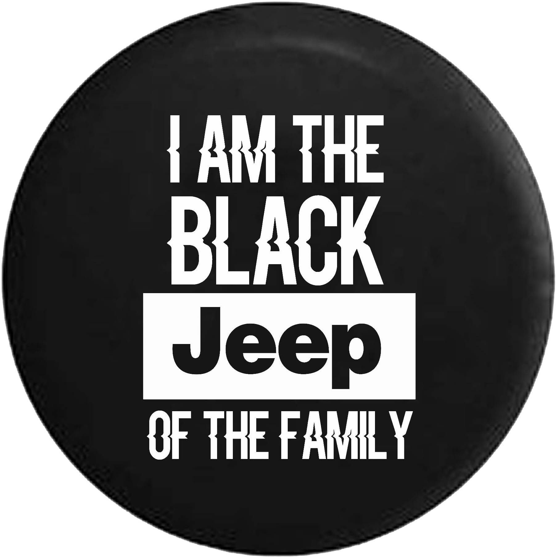 Black Jeep of the Family Spare Tire Cover Vinyl Black 33 in
