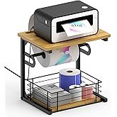 Label Holder for Rolls and Fan-Fold Labels, Wooden Thermal Sticker Roll Holder for Desktop Thermal Label Printer, Solid Shipping Label Holder & Desktop Label Printer Accessory Supplies for Home,Office