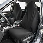 ZIMABLUE Waterproof Car Seat Towel Cover for Gym & Beach - Soft Microfiber Terry Cloth Sweat Absorber, Silicone Grip Backing, Universal Front Seat Fit for Cars, Trucks & SUVs(2pcs, Black)