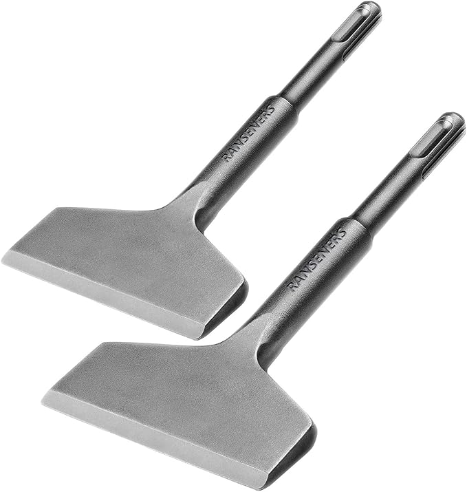 Scalpello A Vanga SDS-Plus RANSENERS - 2 Pezzi - 165x75mm - Acciaio Temprato - Per Piastrelle E Calcestruzzo