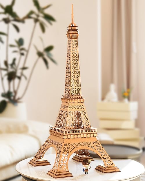 Rolife 3D Puzzle Eiffel Tower Plus Wooden Puzzle Model Kits for Adults to Build Large Wooden Model Building Set Special Christmas Tree Birthday Gifts for Adults and Kids