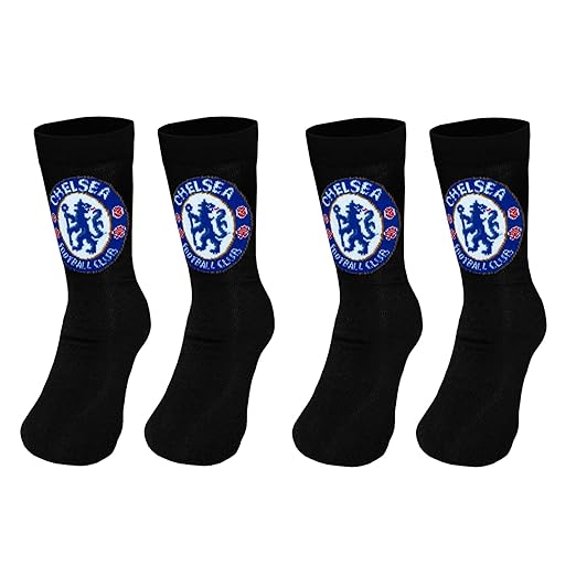 Chelsea FC Official Football Gift 2 Pair Pack Boys Dress Socks Size 4 - 6.5: Amazon.co.uk: Clothing