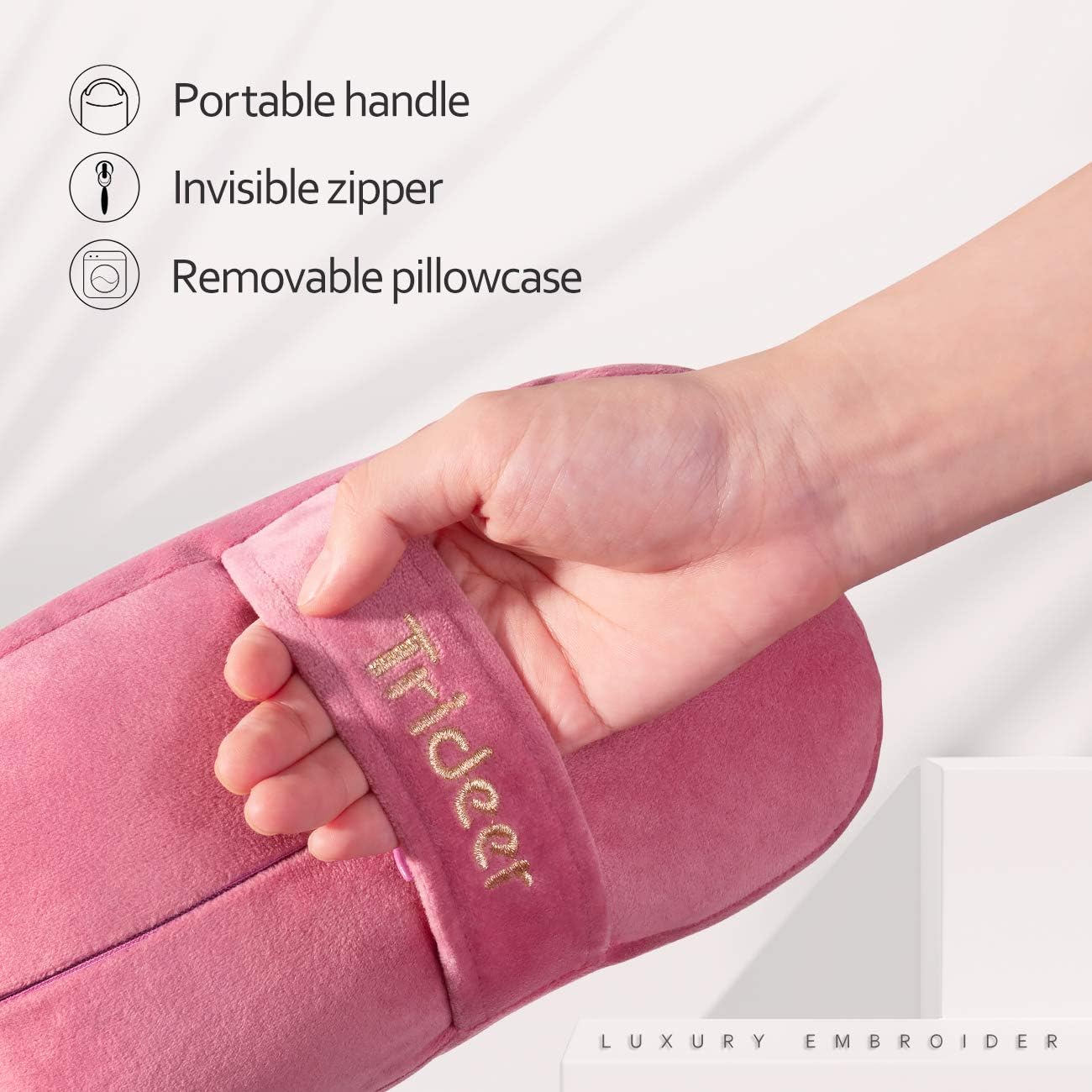 Trideer Yoga Bolster Pillow | Combo Set of Yoga Strap & Rectangular Meditation Pillow, Soft Velvet & Optimal Support, 800g Light Weight with Carry Handle : Sports & Outdoors