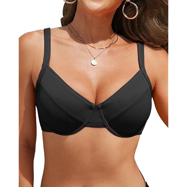 Top De Bikini Con Aros Para Mujer - Sujetador Push Up Sin Relleno