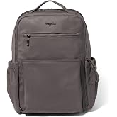Baggallini Tribeca Expandable Laptop Backpack - 15"x11" Lightweight RFID Computer Bag for Work &amp; Travel with Luggage Sleeve