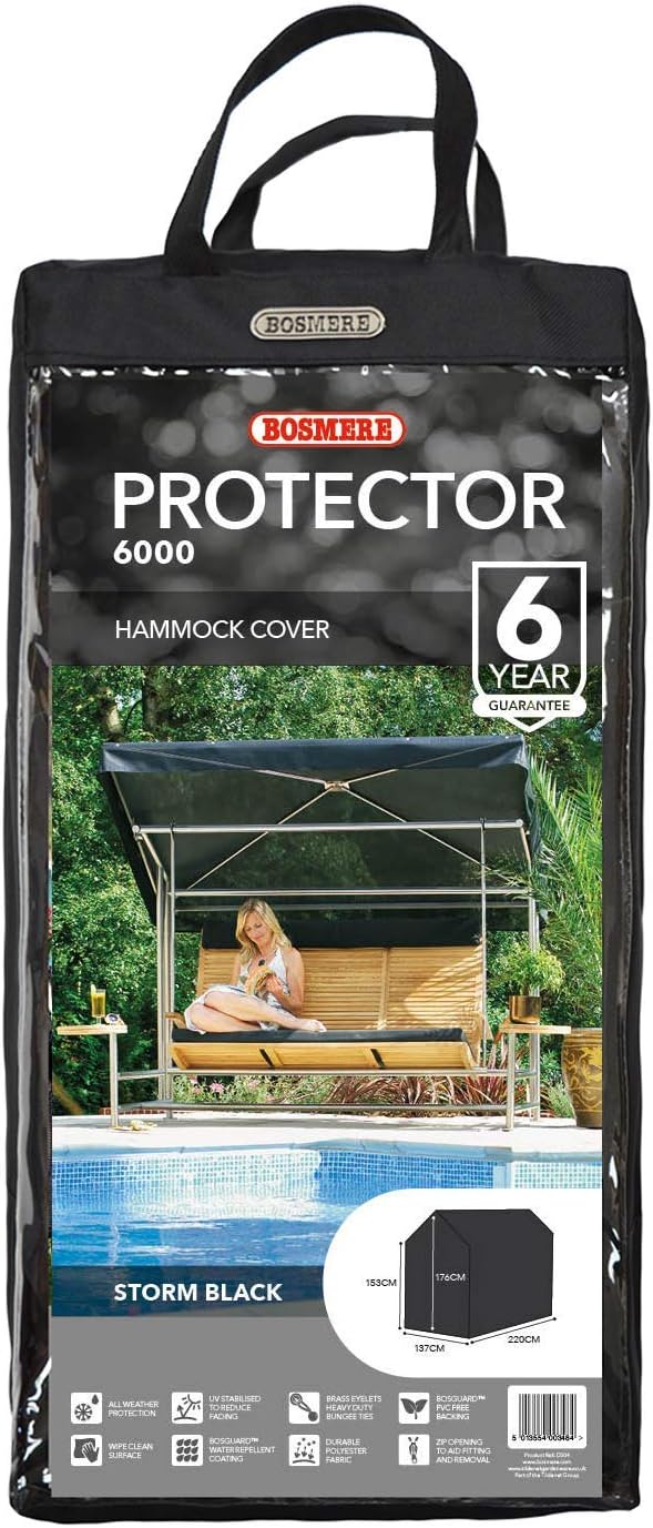 Bosmere Protector 6000, Black, 3 Seat Swing Seat Cover (L 220cm D 137cm H 176cm) - Image 3