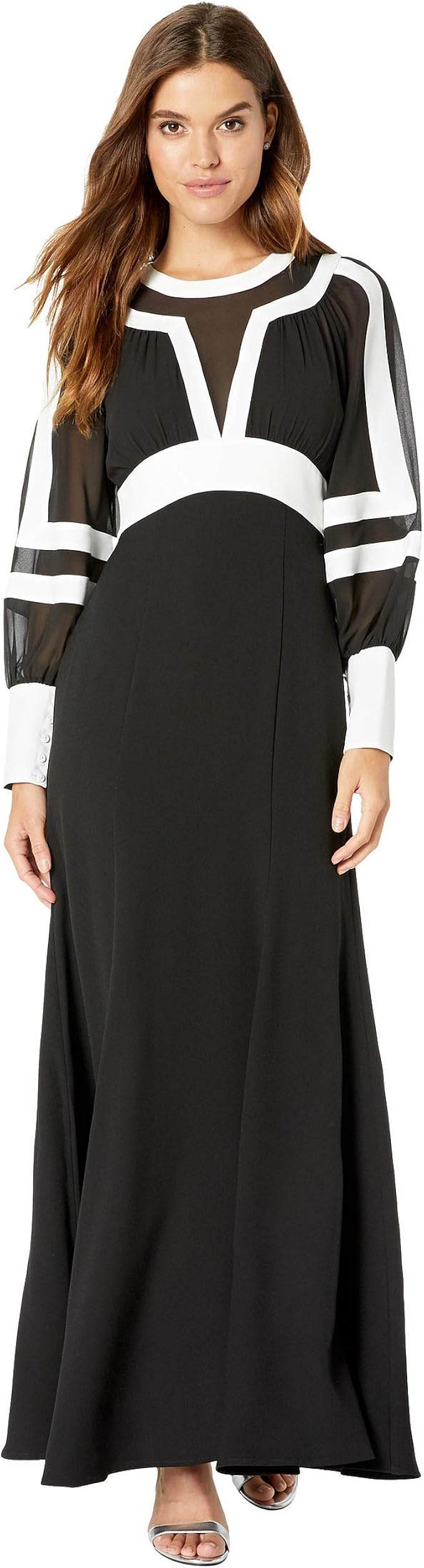 bcbg long sleeve gown