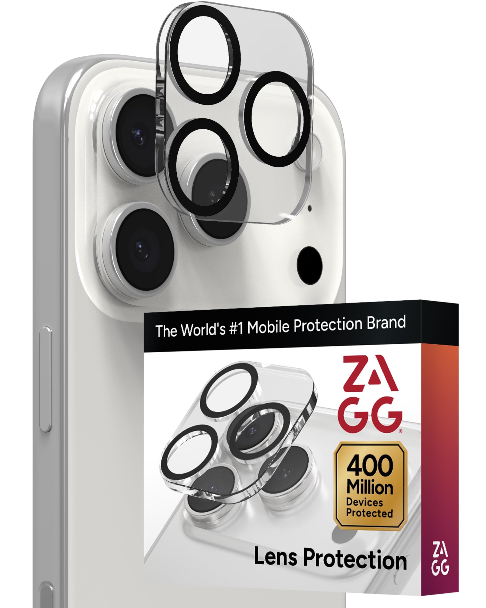 Photo 1 of ZAGG Glass Elite iPhone Camera Lens Protector for iPhone 17 Pro Max / 17 Pro - Camera Frame, Maximum Impact & Scratch Protection, Anti-Reflective Technology, Smudge-Resistant, Precise Fit