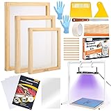 Caydo 32 Pieces Screen Printing Kit Includes UV LED