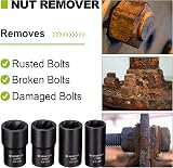 Spurtar 1/2 Drive Twist Socket Set Lug Nut Remover Tool Damaged Bolts 5Pcs view 4