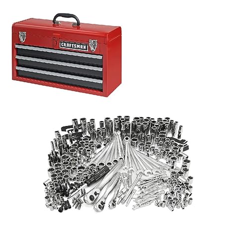 Craftsman 3 Drawer Metal Portable Chest Toolbox Includes 311 Pc