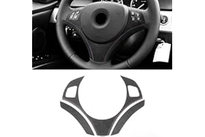 BETTERHUMZ Car Steering Wheel Decoration Frame Trim for BMW 3 Series 2005-2012 E90 E91 E92 E93 325i 320i 318i Interior Moulding Accessories (Black)