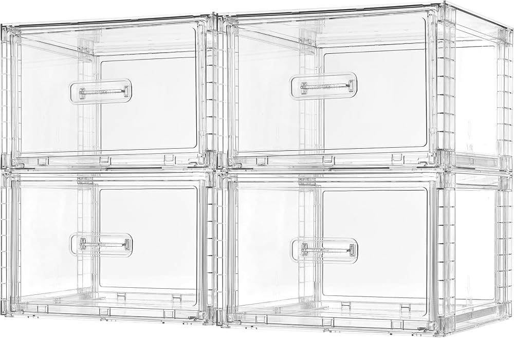 Vtopmart 4 Pack Large Stackable Storage Drawers Clear Acrylic Organizers