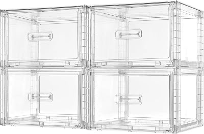 Vtopmart 4 Pack Large Stackable Storage Drawers Clear Acrylic Organizers