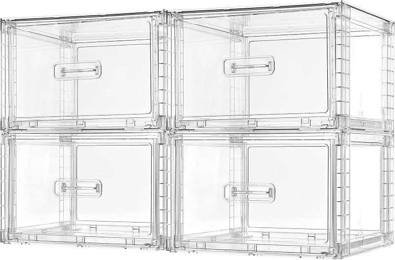 Vtopmart 4 Pack Large Stackable Storage Drawers Clear Acrylic Organizers