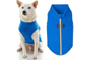Gooby Zip Up Fleece Dog Sweater - Blue, X-Large - Warm Pullover Fleece Step-in Dog Jacket with Dual D Ring Leash - Winter Small Dog Sweater - Dog Clothes for Small Dogs Boy and Medium Dogs