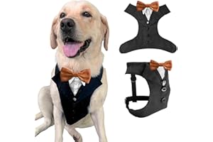 AVERYDAY Dog Tuxedo For Wedding Outfit, Aesthetic Dog Suit and Tie for Birthday, Halloween, Cosplay, Christmas Party, Formal Wear Dog Costumes with Bowtie, Dog Tuxedo for Small Dogs to Large Dogs Male