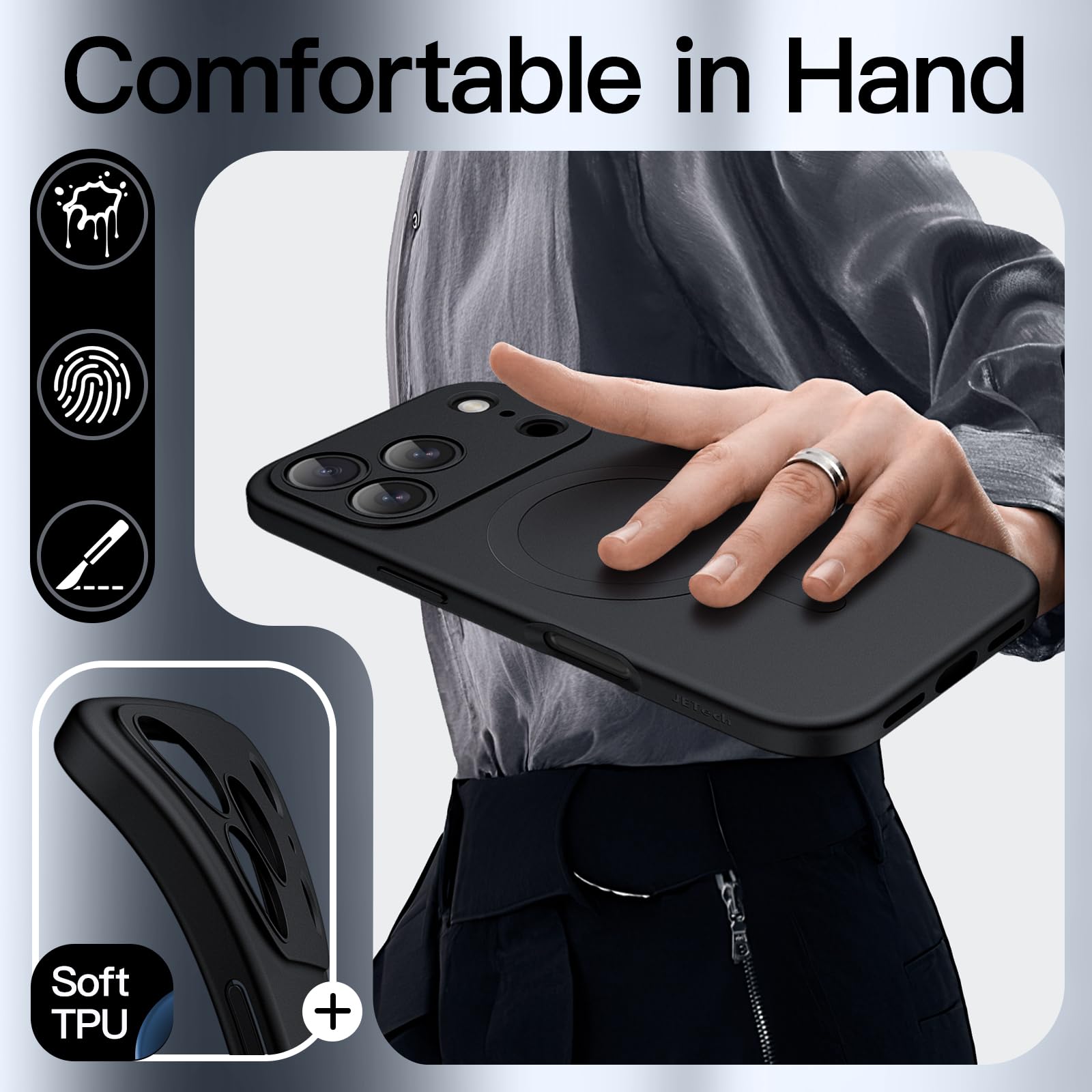 JETech Magnetic Slim Case for iPhone 17 Pro Max 6.9-Inch Compatible with MagSafe