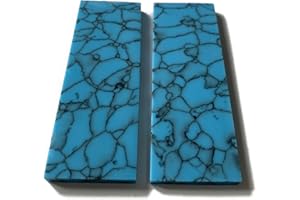 CUEFITS 2pcs 35mmx95mmx5mm Blue Reconstitute Arizona Turquoise Gemstone Resin Based Recon Stone Furniture Jewelry Instrument Guitar Pool cue Inlay Sheet Material Knife Handle Blank Scales Scale