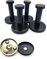 HAOCHEN 4 Black Stainless Steel Round Concealed Wall Hooks Heavy Duty for view 4
