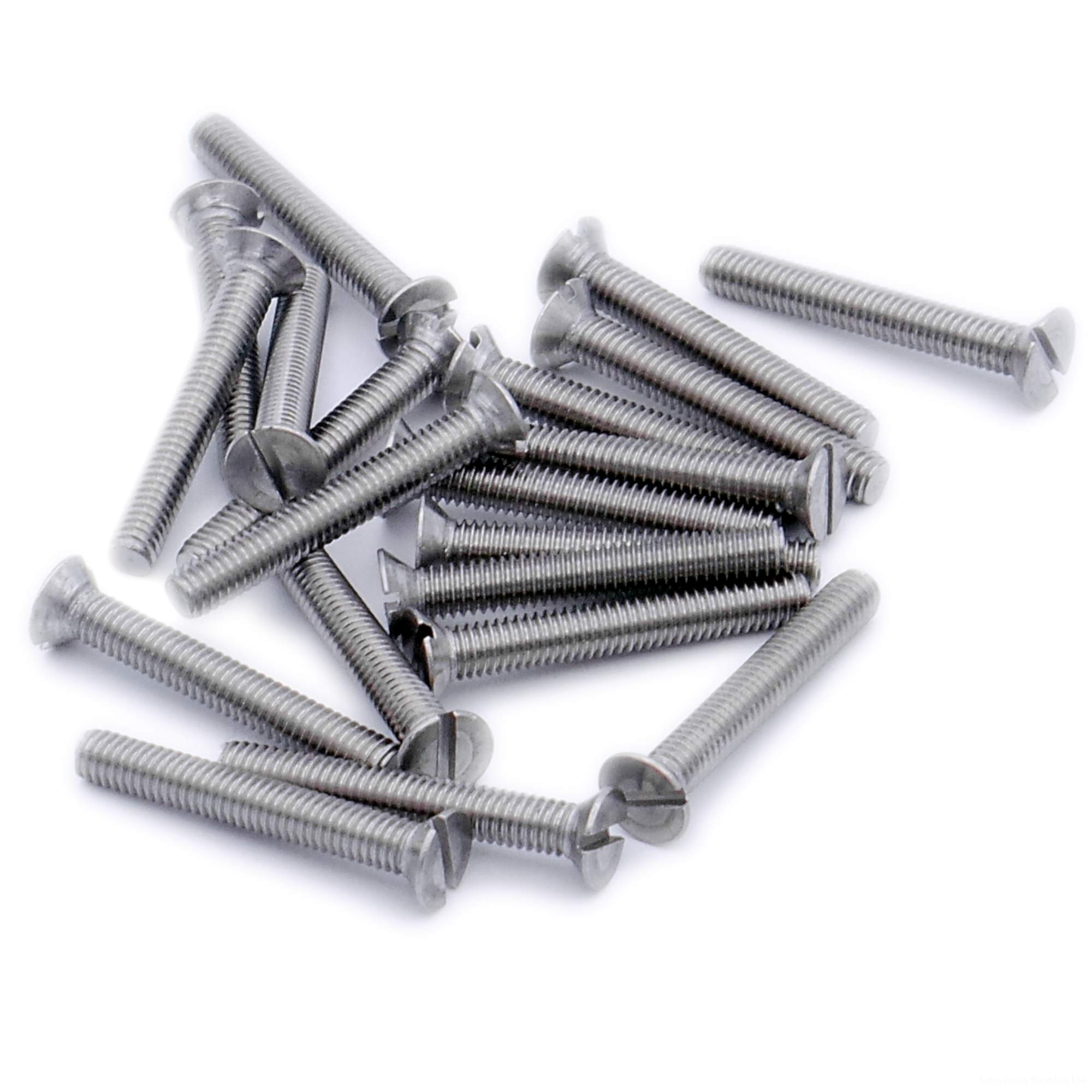 M2 (2mm x 16mm) Slot Countersunk Machine Screw (Bolt) - Stainless Steel (A2) (Pack of 20)