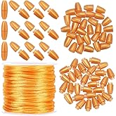 PH PandaHall 30 Set Breakaway Clasp for Lanyards, 10m 2mm Gold Nylon Lanyard String Cords with 24mm Plastic Barrel Connectors Safety Clasps for Necklaces, Bracelets, Jewelry, DIY Craft Making