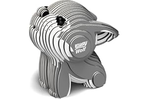 Eugy Wolf 3D Puzzle, 24 Piece Eco-Friendly Educational Toy Puzzles for Boys, Girls & Kids Ages 6+