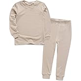 VAENAIT 6M-12Y Toddler Toddler Kids Toddler Girls Boys Soft Comfy Modal Tencel Solid Raglan Sleepwear Pajamas Pjs 2pcs Set