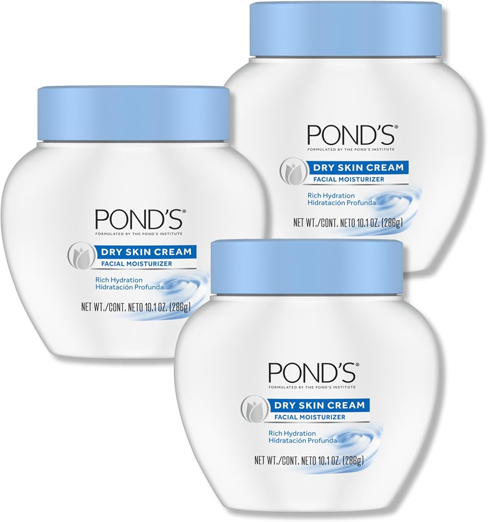 Pond's Dry Skin Cream 10.1 oz Pack of 3 Rich Hydrating Facial Moisturizer