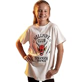 Stranger Things Hellfire Club T-Shirt for Kids | Boys Girls Hawkins Society Eddie White Outfit | Season 4 Merchandise