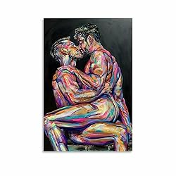 SDFWEFF Abstract Sexy Man Hot Muscle Gay Poster Gay