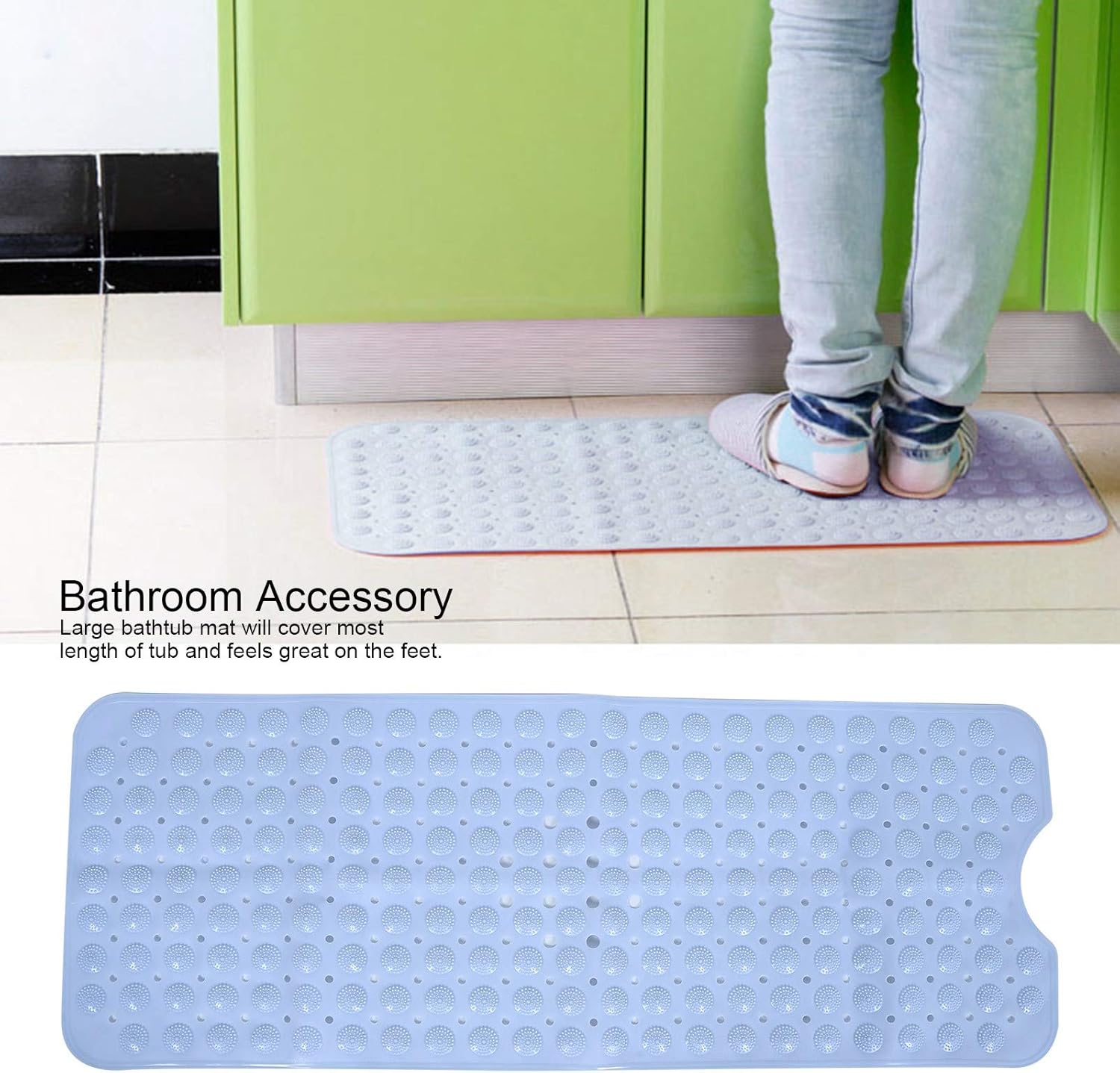 Yosoo Shower Stall Mat, Bath Tub Mats Shower Bath Mat Suction Cup Non‑Slip Bathroom Mat Safety Massage Pad for Bathroom Shower Floors: Home & Kitchen
