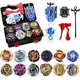 mlywd Gyro Battle Burst Gyro Toy Set Great Present for Kids Children Boys Ages 6 8 10 12+ Metal Fusion Top Battling Game 12 Spinning Tops 3 Two-Way Launcher 1 Handles A