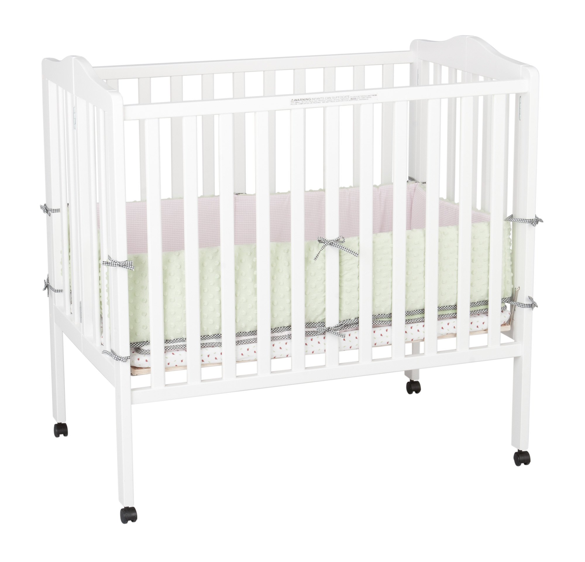 Delta Children Folding Portable Mini Baby Crib with Mattress, White eBay