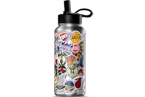 Hydrapeak x NBA Officially Licensed All Team Sticker Print 32 oz Insulated Water Bottle with Straw Lid and Handle