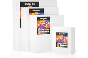 Shuttle Art Painting Canvas Panel, 36 Multi Pack, 5x7, 8x10, 9x12, 11x14 inch (9 PCS of Each), 100% Cotton Art Canvas Board P