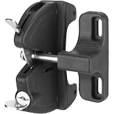SANKINS Key Lockable Double Sided Gate Latch, Fence Gate Locks for Outdoor Gates, Self Locking Gate Latch Door Latch, Fence Gate Latch Gate Hardware for Wood, Vinyl, Metal Gates, Black
