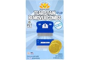 Bodhi Dog Tear Stain Remover Combs - Clean Crust, Dirt & Buildup Around Pet Eyes - Gentle, Durable, Easy-to-Use Grooming Tool for Dogs & Cats - Ideal for All Fur Types & Coats (Set of 2)