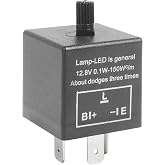 Bylikeho CF-13 LED Flasher Relay, Universal 12V Car Flasher Relay for LED Turn Signal Fixing Hyper Blink Flash, Fits Car SUV Motorcycle