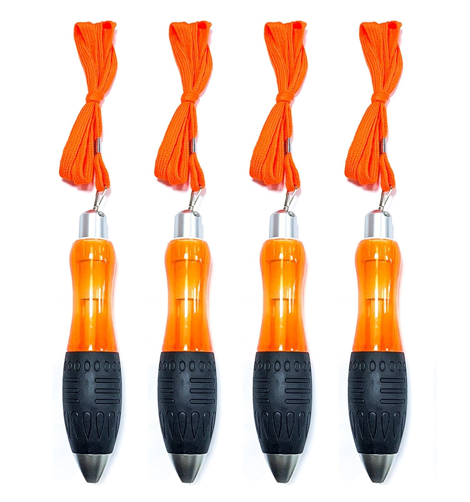 Wide Body Ballpoint Pens, Big Fat Pens for Arthritis, Parkinson's, Carpal Tunnel and Essential Hand Tremors, Black ink, Pack of 4 (Orange Body)