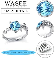 Wasee December Birthstone Ring 925 Sterling Silver