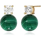 LOYATA Gold Stud Earrings for Women-Diamond Crystal Ball Stud Earrings 14K Gold Plated/925 Sterling Silver Post Hypoallergenic Small Statement Earrings for Women Jewelry Gifts
