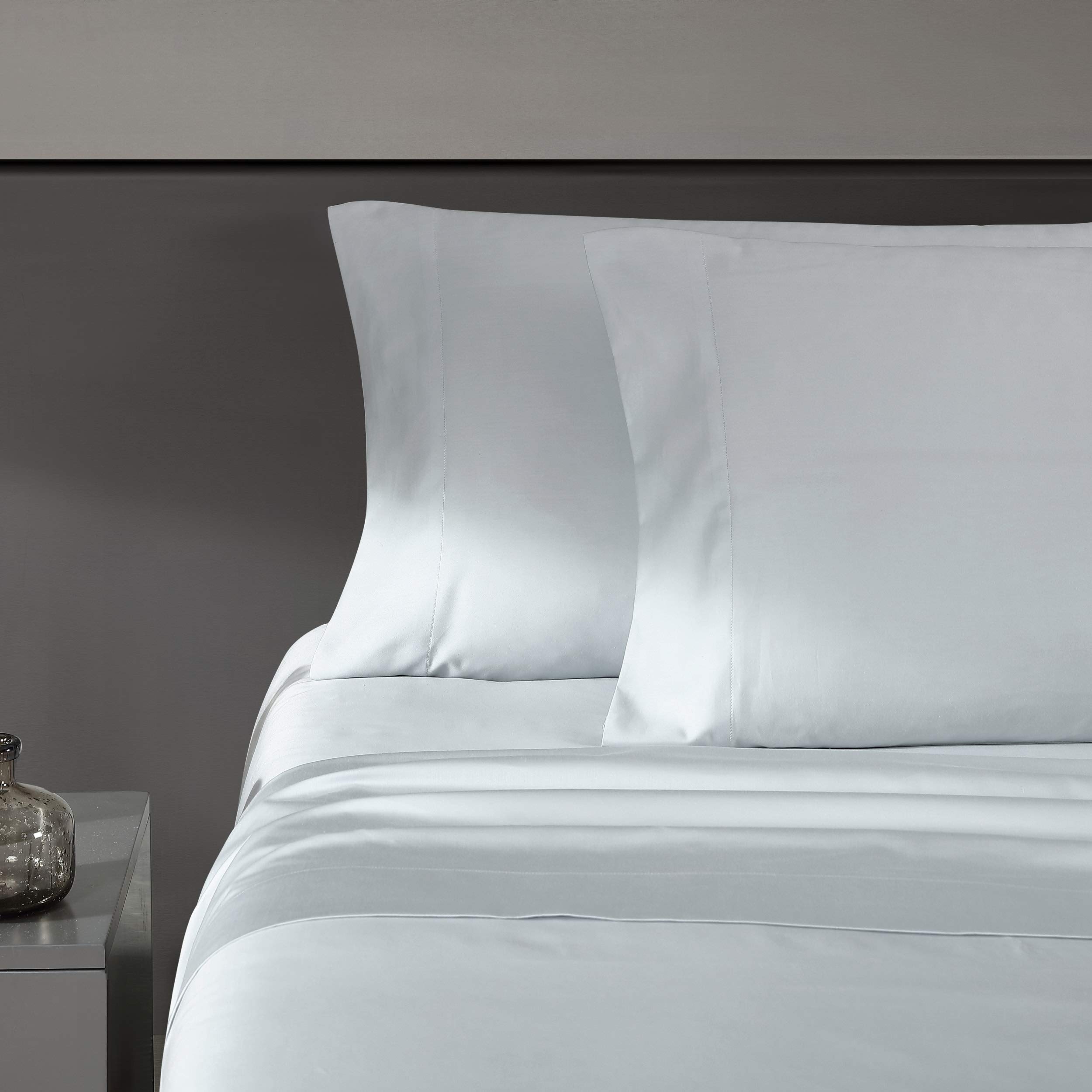 Photo 1 of Vera Wang - King Sheet Set, Luxury Sateen Cotton Bedding, 800 Thread Count, Soft & Smooth Room Essentials (Pale Blue, King)