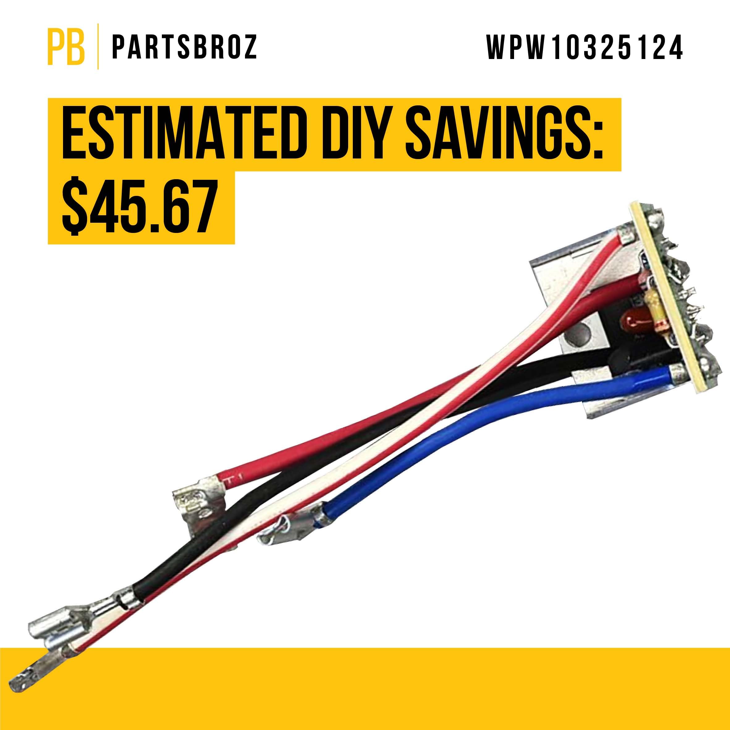 PartsBroz WPW10325124 Phase Control Board - Compatible With Whirlpool KitchenAid Mixer - Replaces AP6019577 W10325124 W10354307 1877249 4162404 4162405 4162406 4162646 4163709 4163711 PS11752886